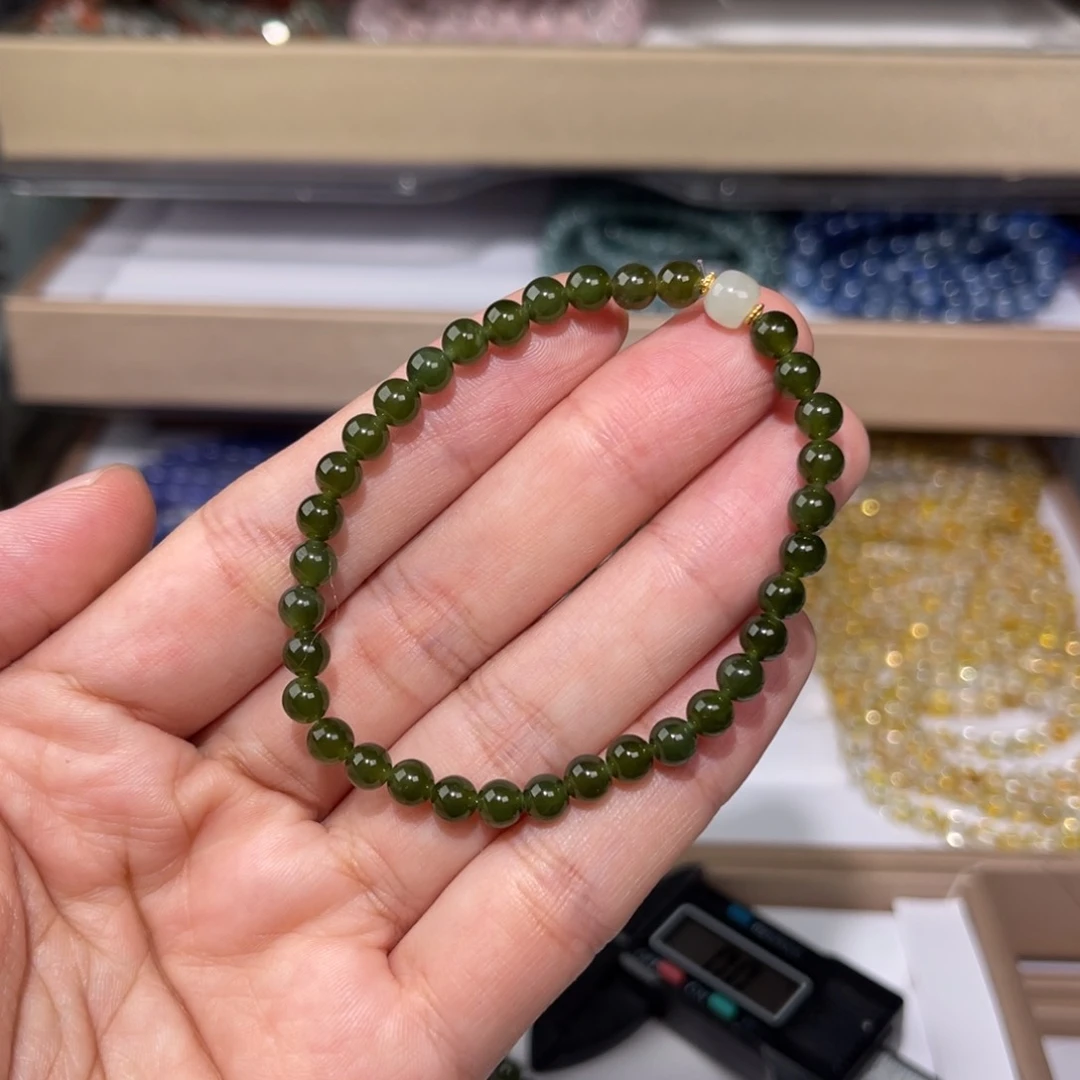 和田玉（碧玉）手链未镶嵌碧玉004