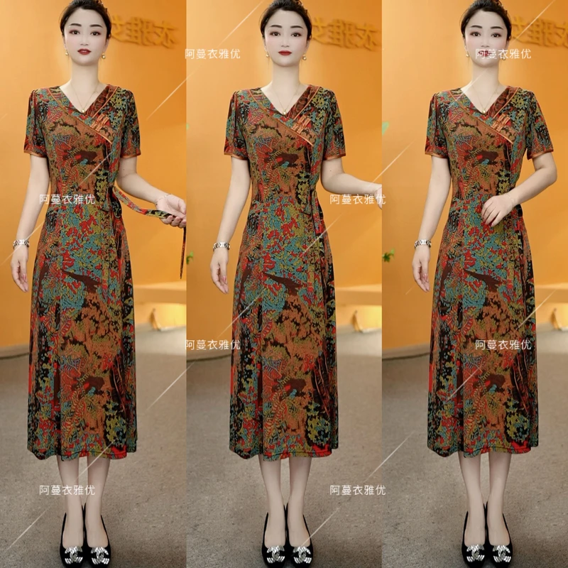 【衣雅严选】8088-1904#新款气质显瘦系带简约款面改良旗袍连衣裙