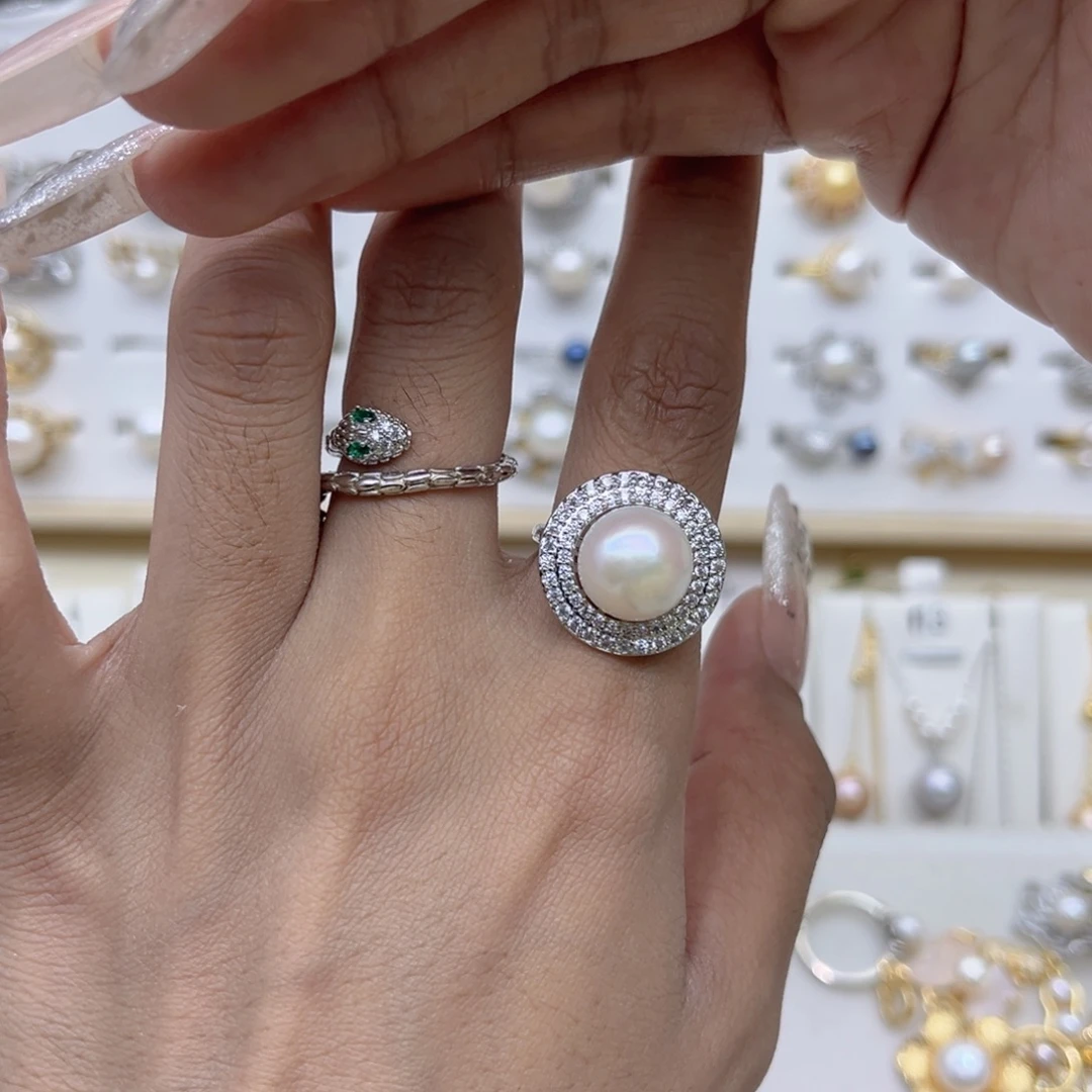 换***换戒指合金淡水珍珠