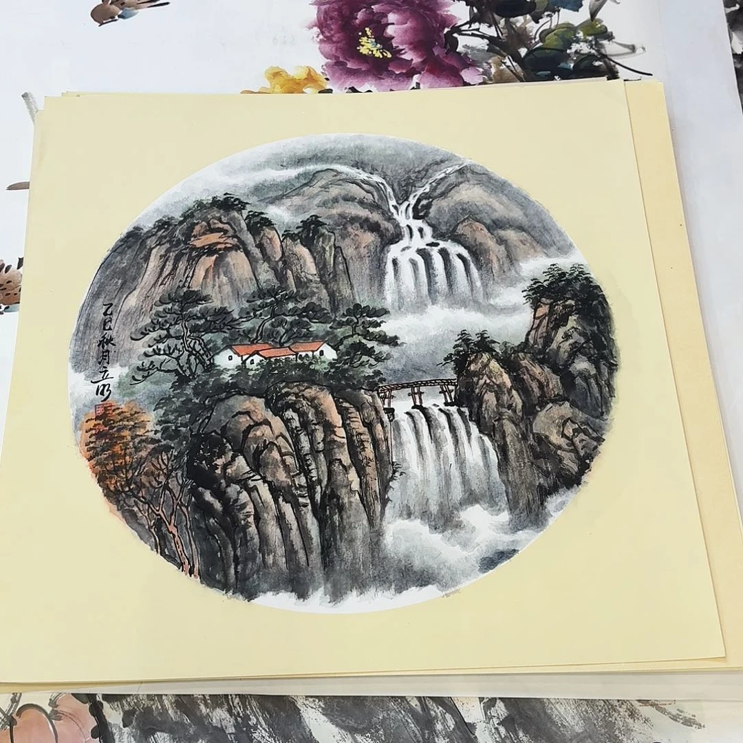 国画50.50卡纸画手绘作品