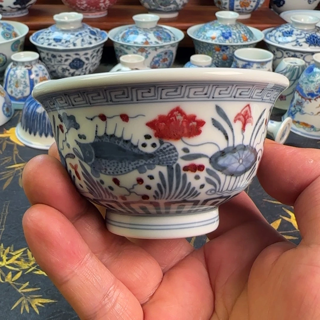 瓷片福利鱼藻压手杯子杯子杯