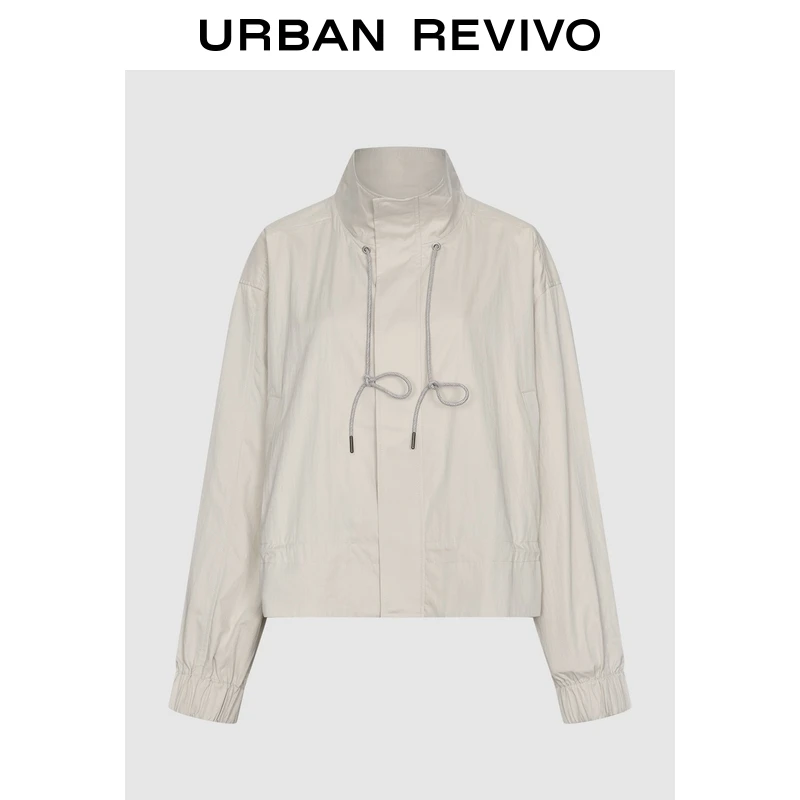 UR2025夏季新款女装户外休闲宽松百搭抽绳立领外套UIS150008
