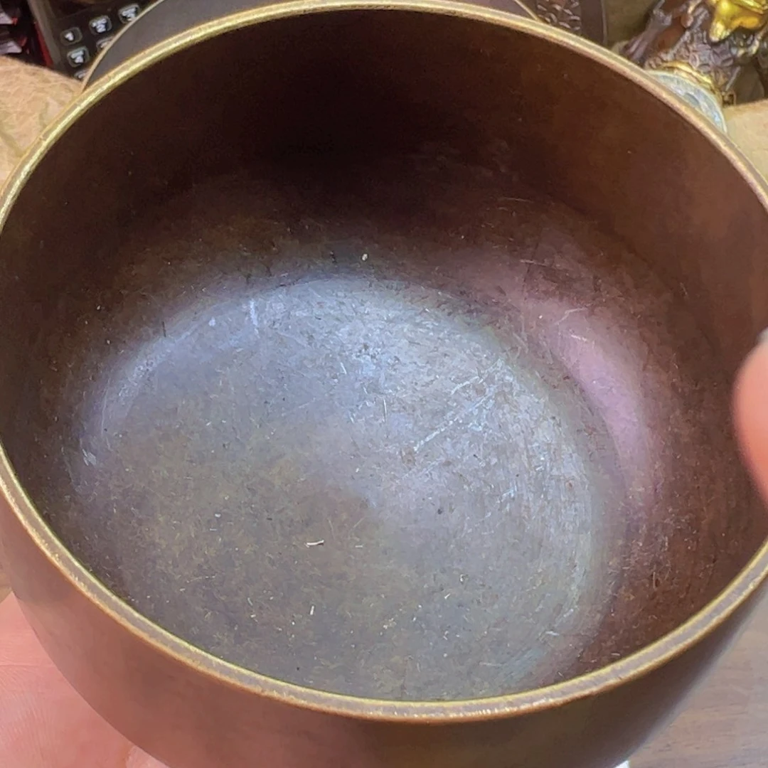 原矿风磨铜紫金钵盂