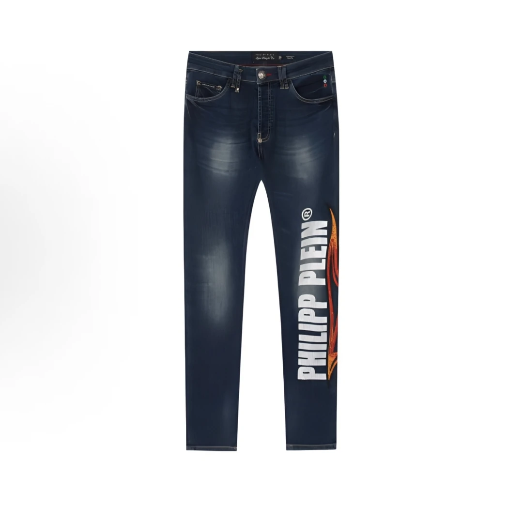 未使用 Philipp Plein 休闲牛仔裤水钻款