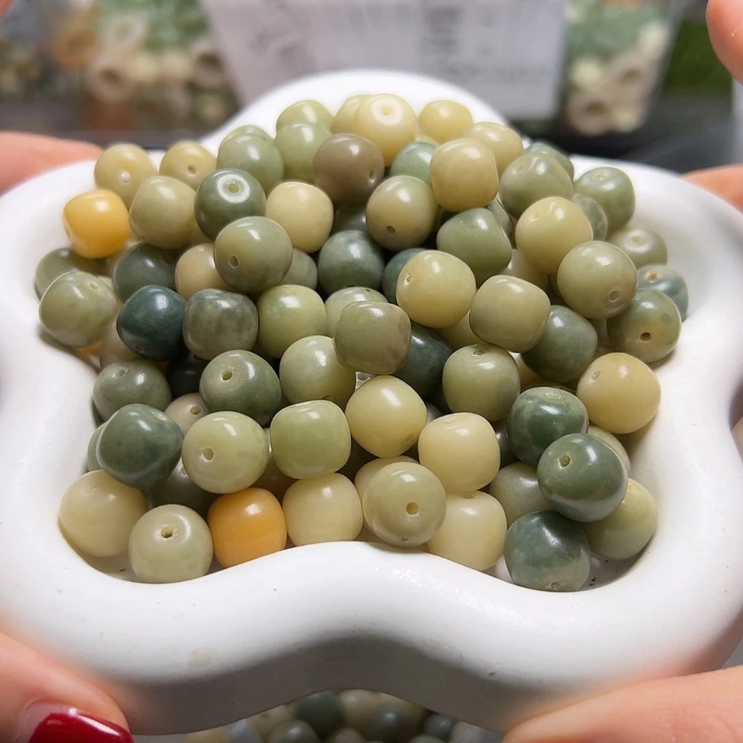 菩提根/象牙果吊坠120颗卡12绿油墨桶