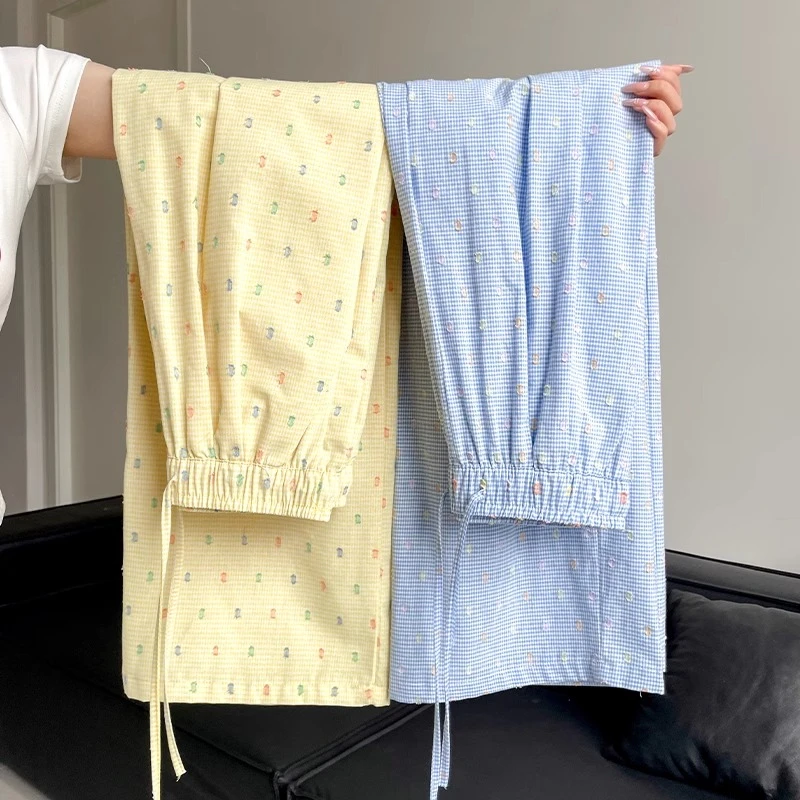 多巴胺波点阔腿裤女夏季2025新款高腰直筒裤小个子宽松垂感遛弯裤