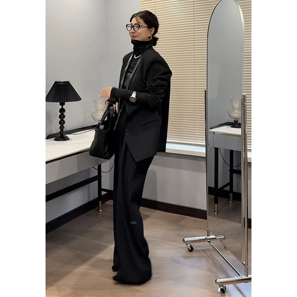 【蓓蓓姐专属】2025年新款秋季无领西装外套女裤子套装领带小西服