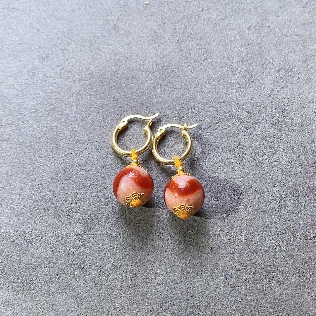 玛瑙/玉髓耳饰未镶嵌