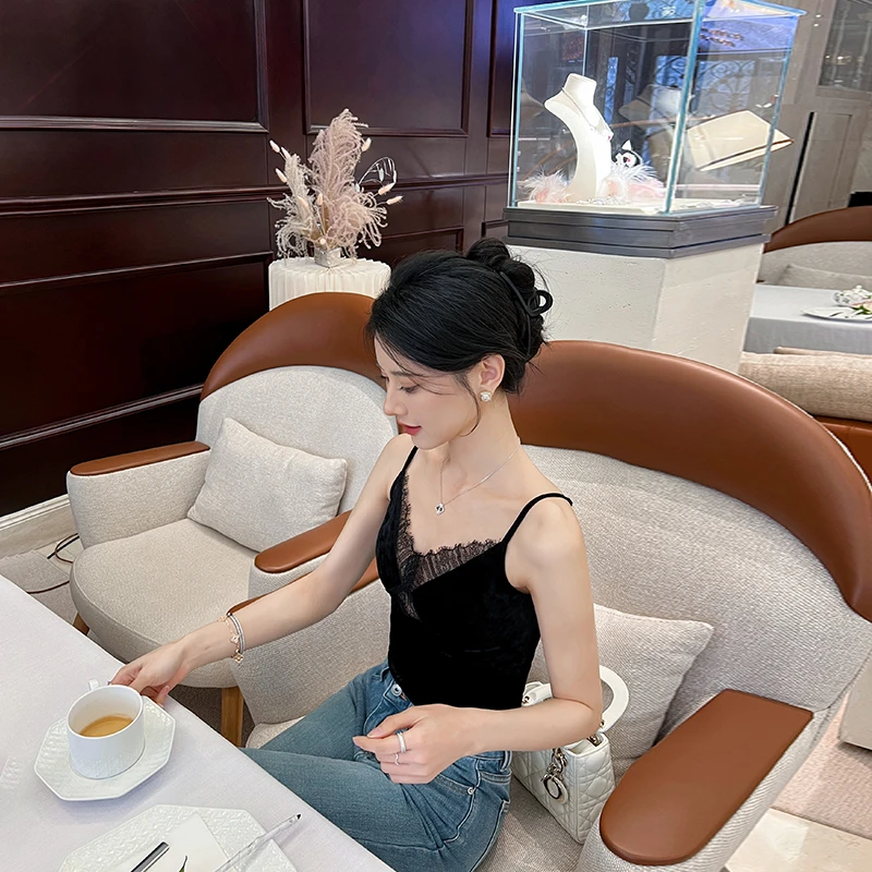 蕾丝吊带背心女春夏季新款韩版配小西装内搭打底外穿甜辣性感上衣