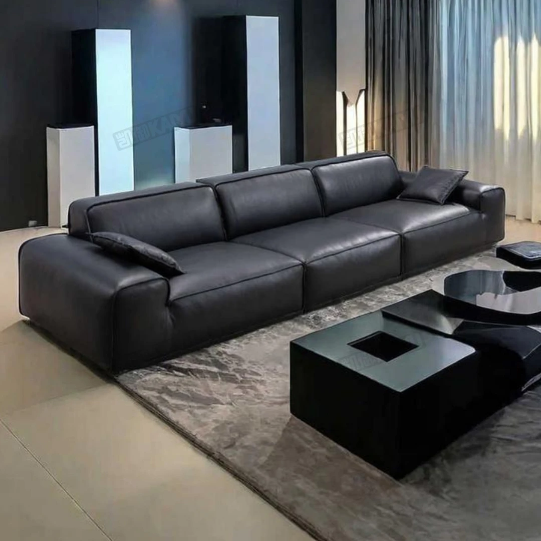 大黑牛真皮沙发三人沙发直排全真皮客厅沙发夏图全青皮头层牛皮