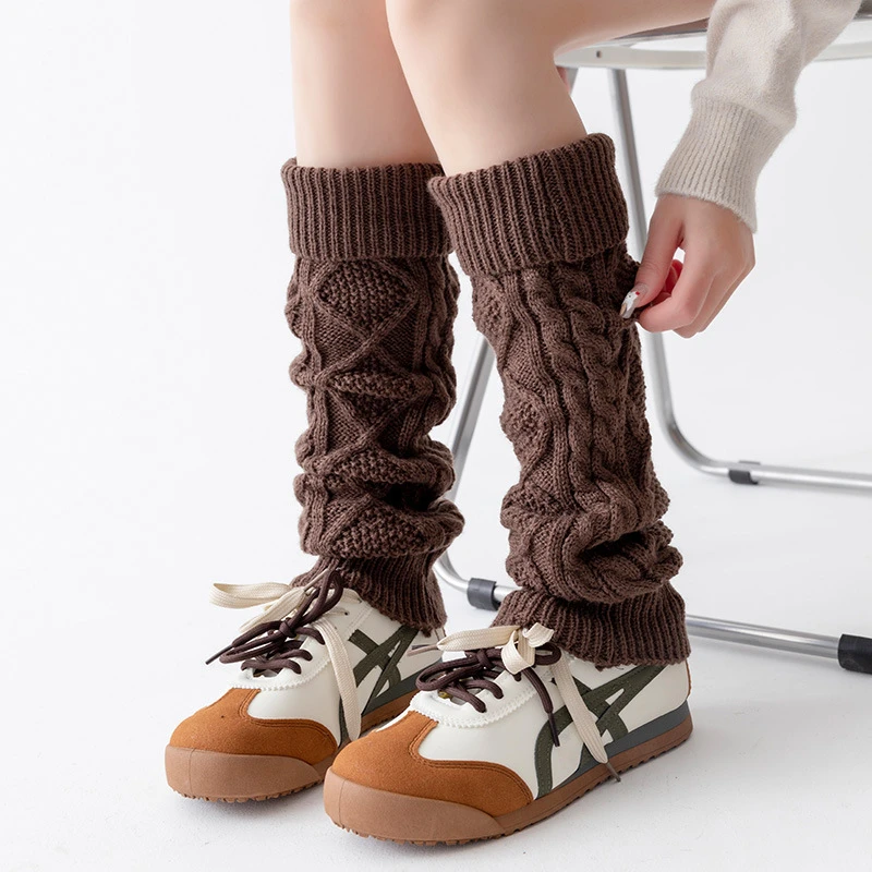 袜套女日系甜酷辣妹风麻花显瘦百搭堆堆袜秋冬季保暖可翻边小腿套