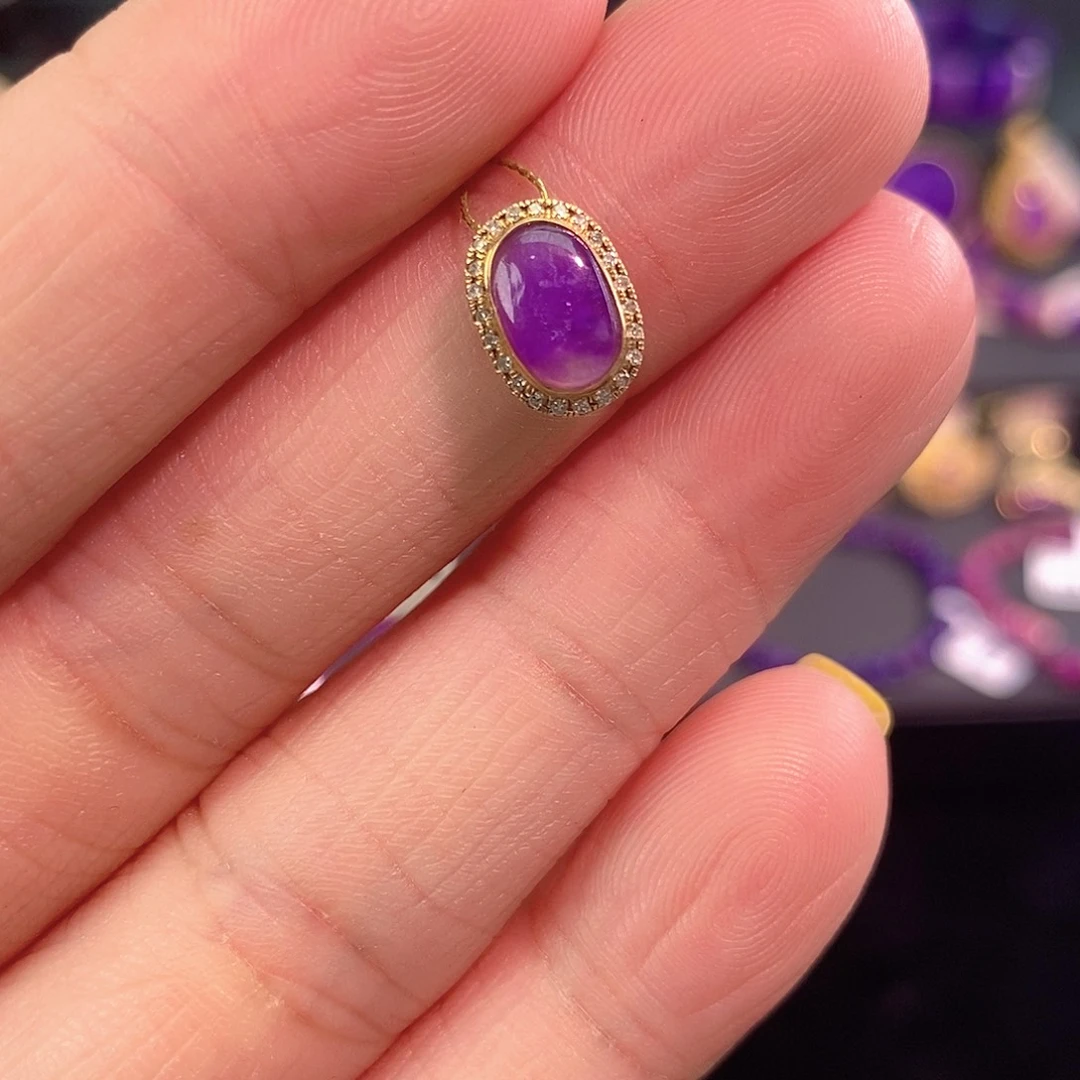 18K金镶嵌苏纪石（舒俱来）吊坠(不含链)