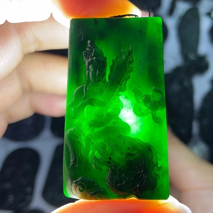 定制翡翠未镶嵌文殊