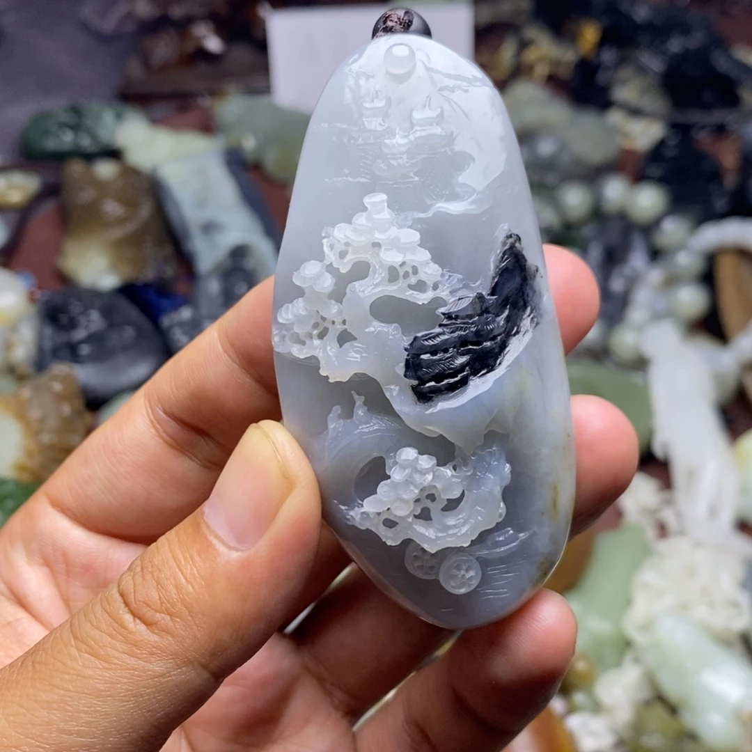 和田玉未镶嵌挂件