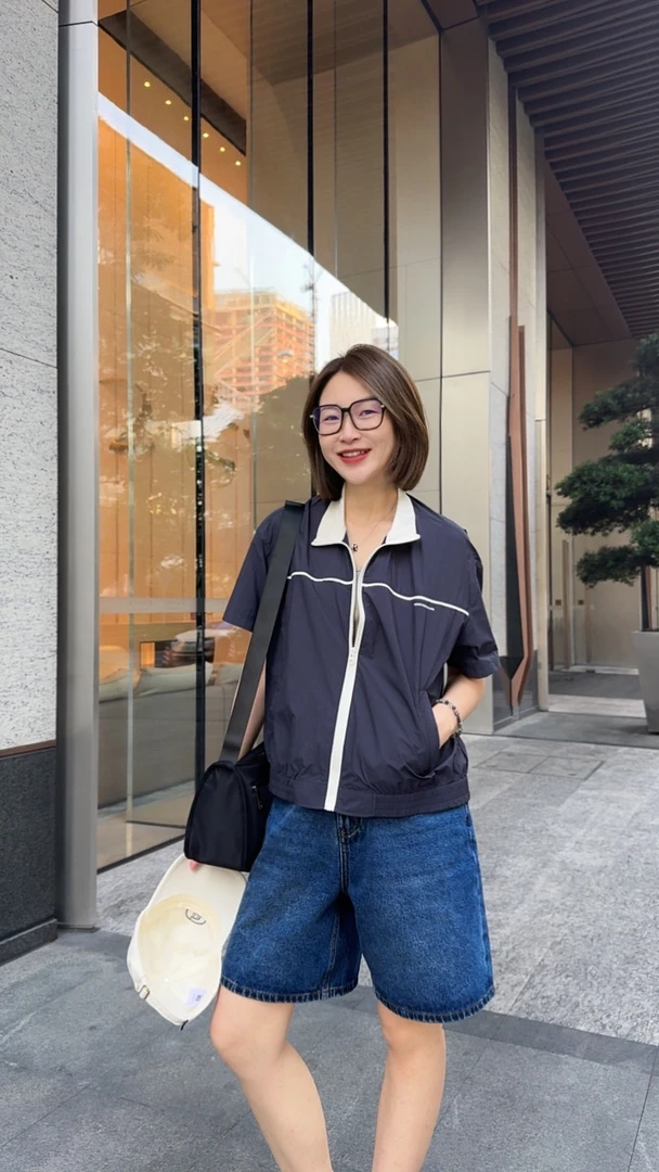 072 & RICE【美式外套】夏季休闲立领短袖外套 32W257Z*