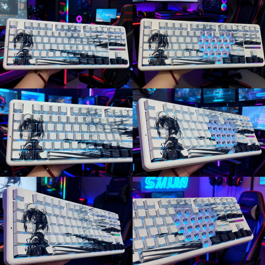 小鸟游六花2.0键帽侧刻透光适配ace68x87醉鹿a75 迈从jet756587等