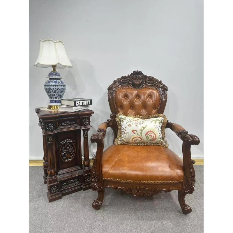 XXY673休闲椅800*800*1160坐高420  美式复古单人书椅