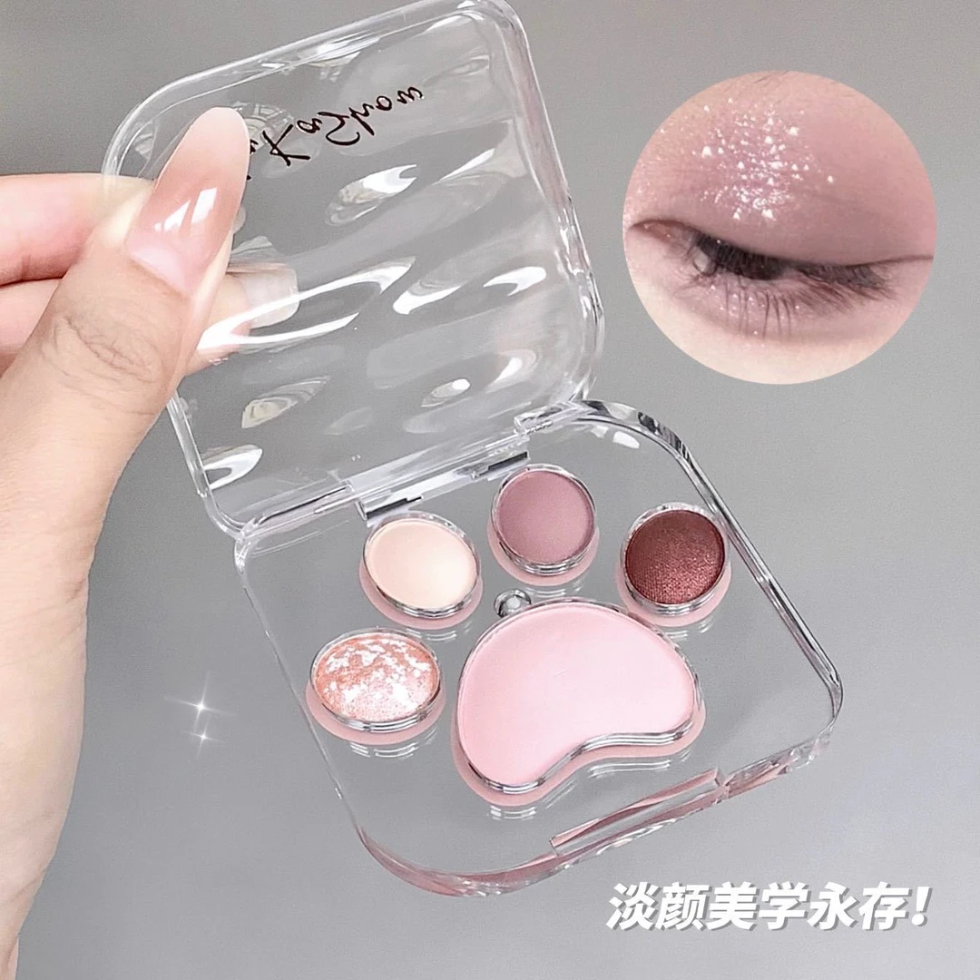 猫爪眼影盘!甜甜韩系温柔感~纯欲天花板!淡颜白开水妆粉色系眼影