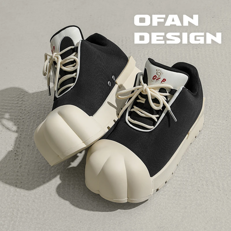 黑武士猫爪米奇大头鞋男女款小众潮牌厚底增高丑萌面包鞋休闲板鞋