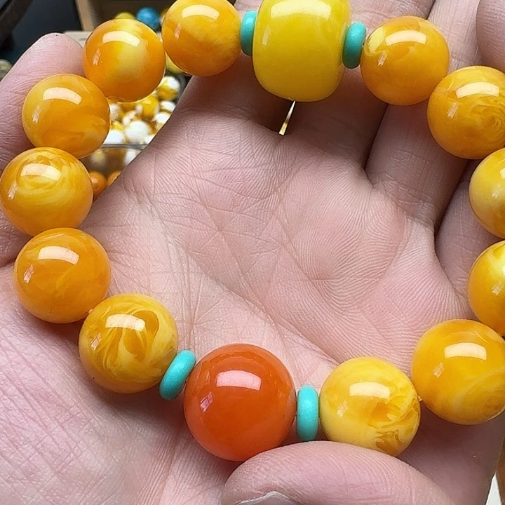 昌***哥无非金属精品老蜡色素串搭配一条