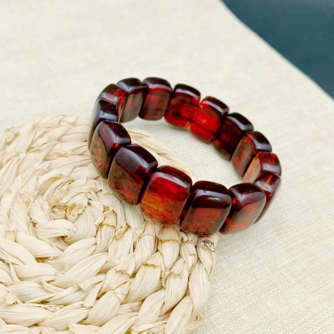 合金树脂吊坠 A087-血丝珀无事牌手排