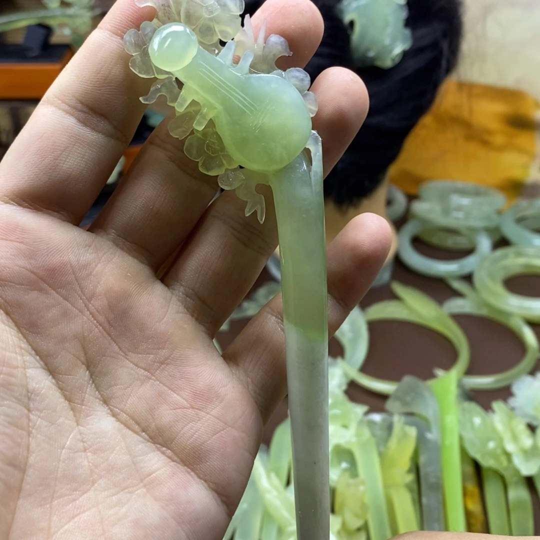 未镶嵌蛇纹石玉发饰