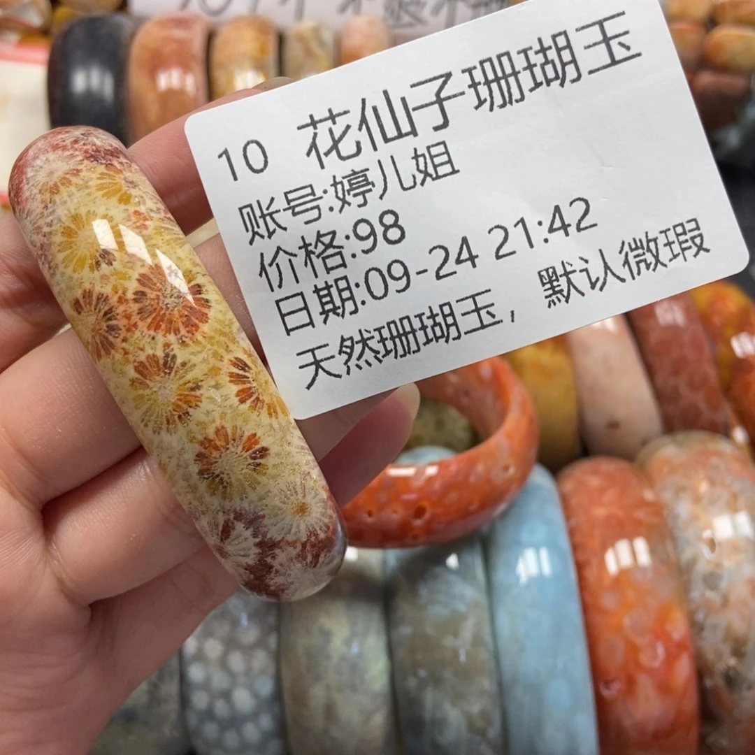 婷***姐未镶嵌硅化珊瑚（珊瑚玉）珠宝半成品10