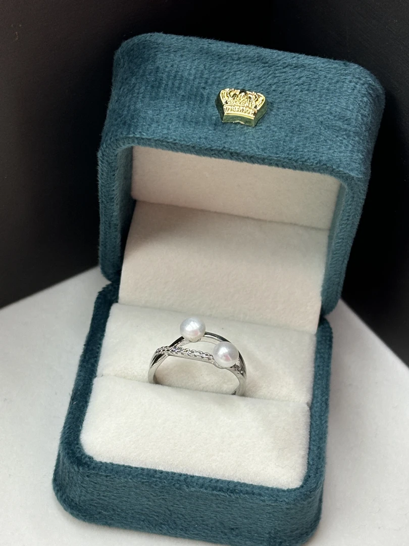1030天然珍珠双珠戒指