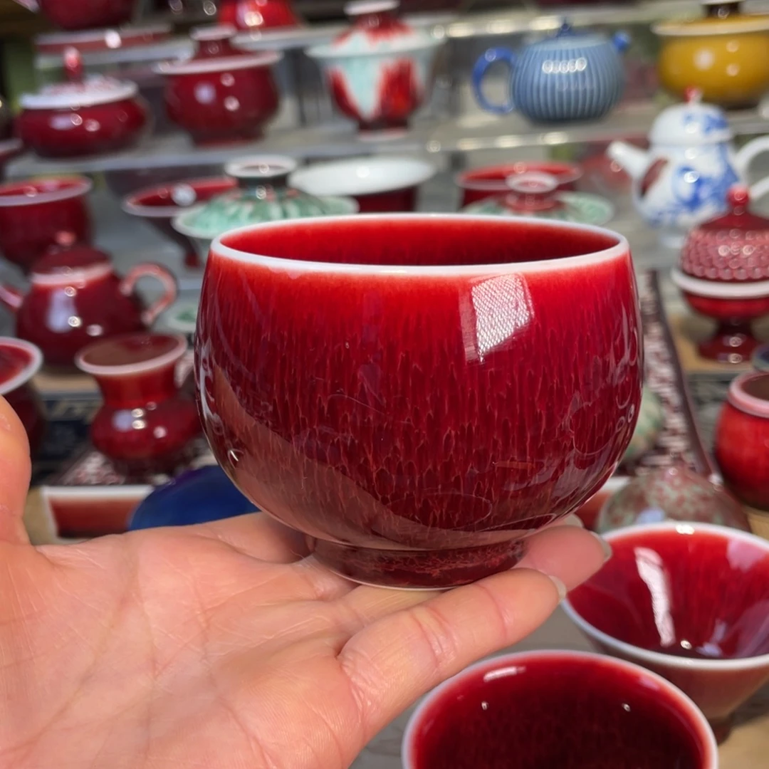 小***花景德镇原矿釉罗汉杯