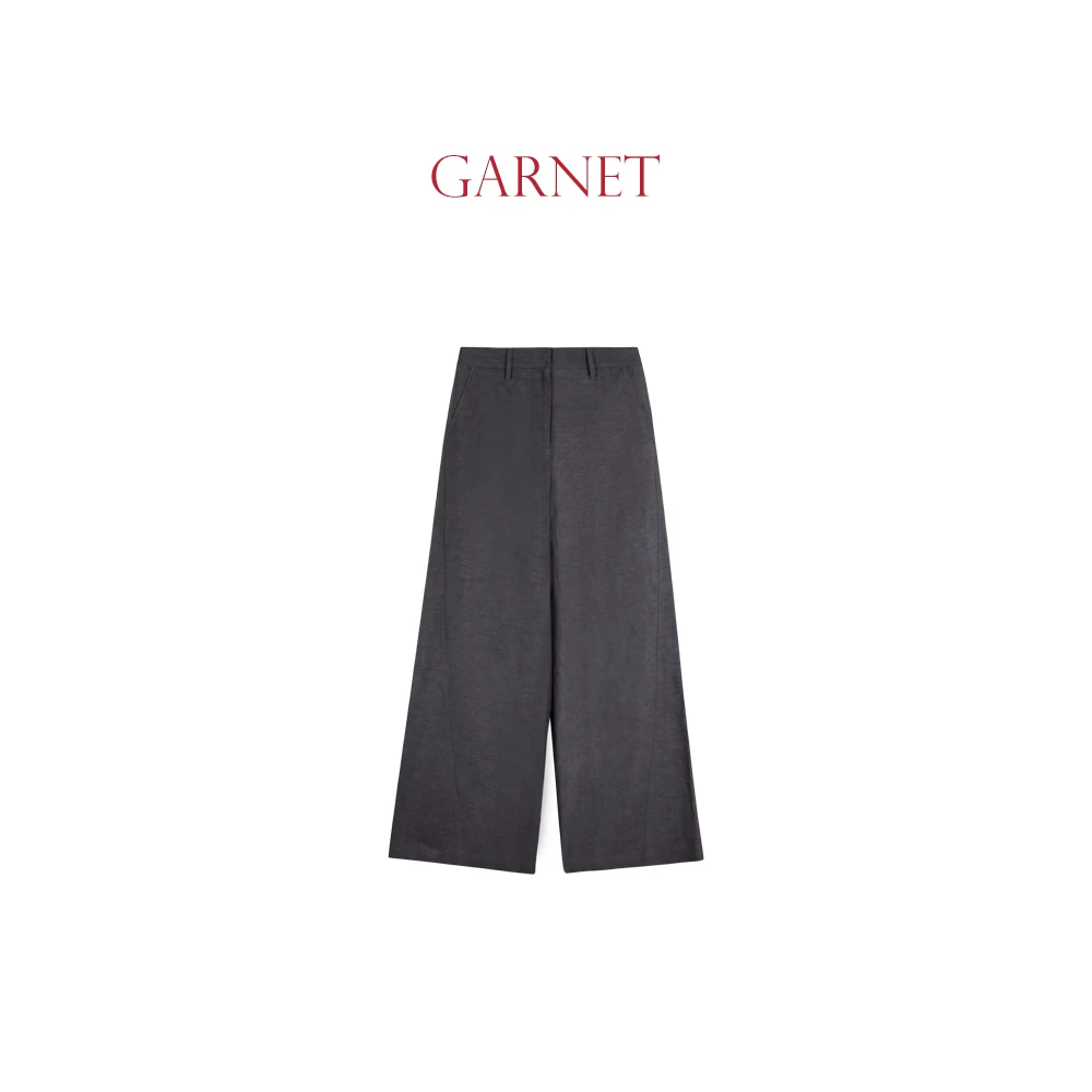 GARNET夏季新款亚麻女士直筒阔腿裤HSL25SS019