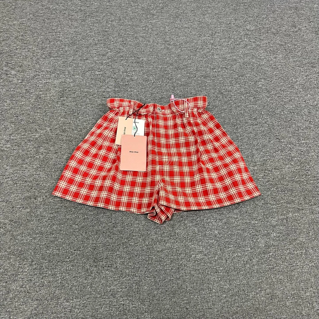 99新 MIU MIU/缪缪 miumiu 格纹短裤