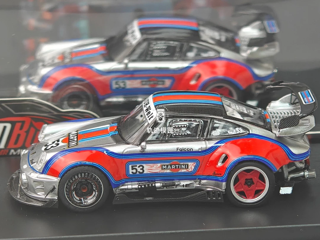现货 DCM 1:64 保时捷RWB 爆改964 马天尼 合金汽车模型 摆件收藏
