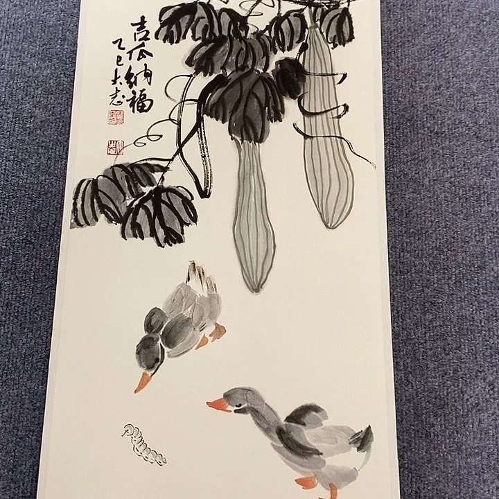 国画纯手绘国画写意作品34*68