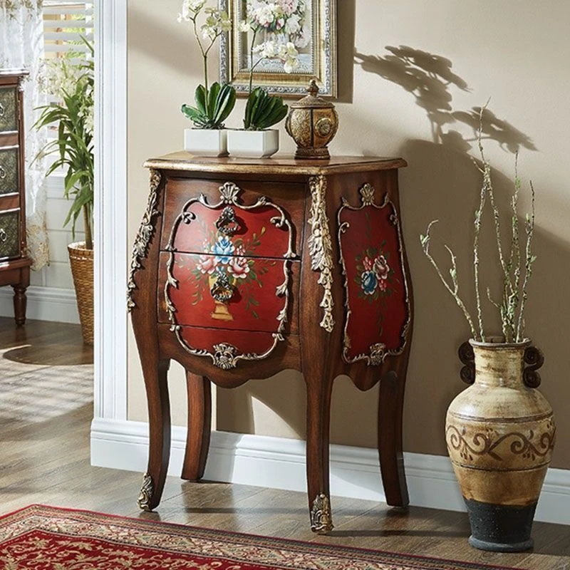 美式田园风小边几床头柜方茶几实木角边柜复古客厅小柜子沙发边桌