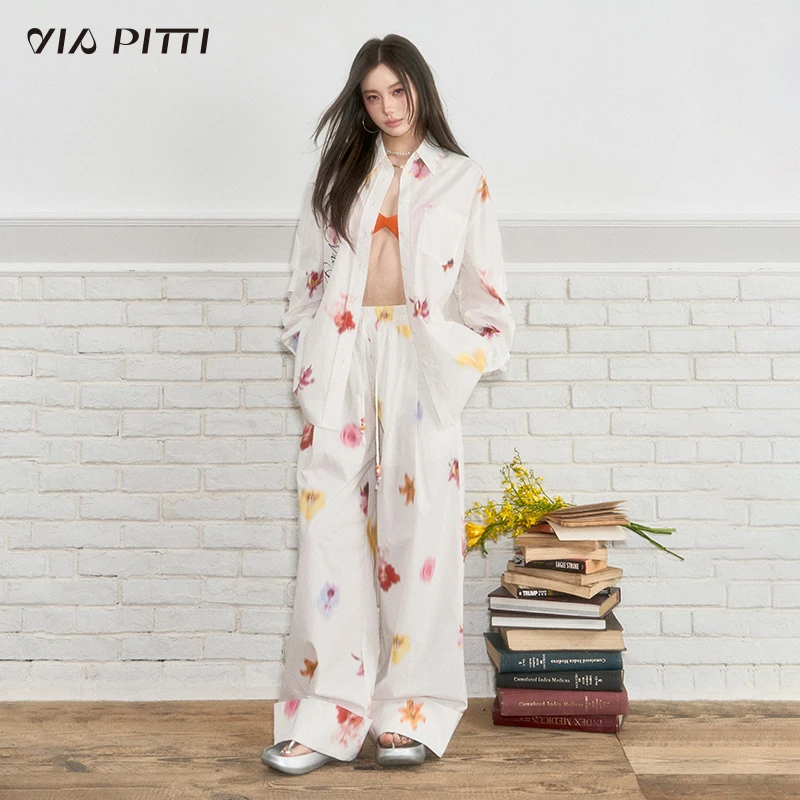 ViaPitti【达人专属】重磅休闲花朵衬衫+长裤VIABT167