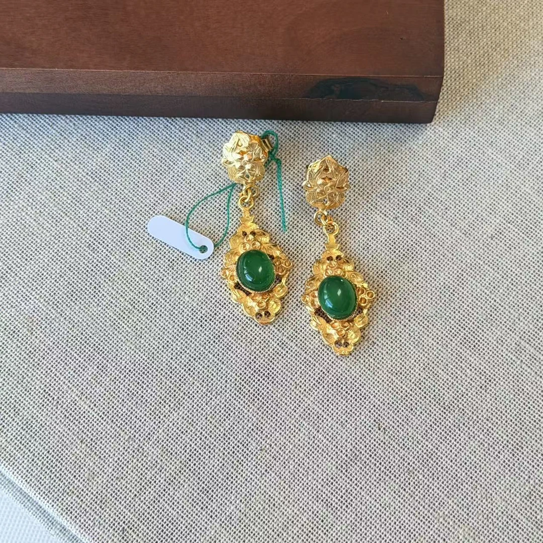 铜合金珐琅耳饰 意大利手工饰品 B小众古典耳钉（B0004）