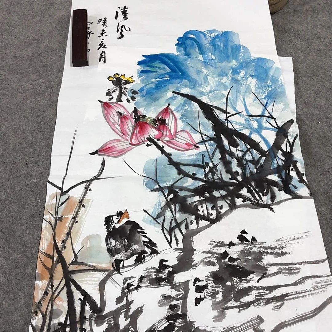 国画国画作品画心一张