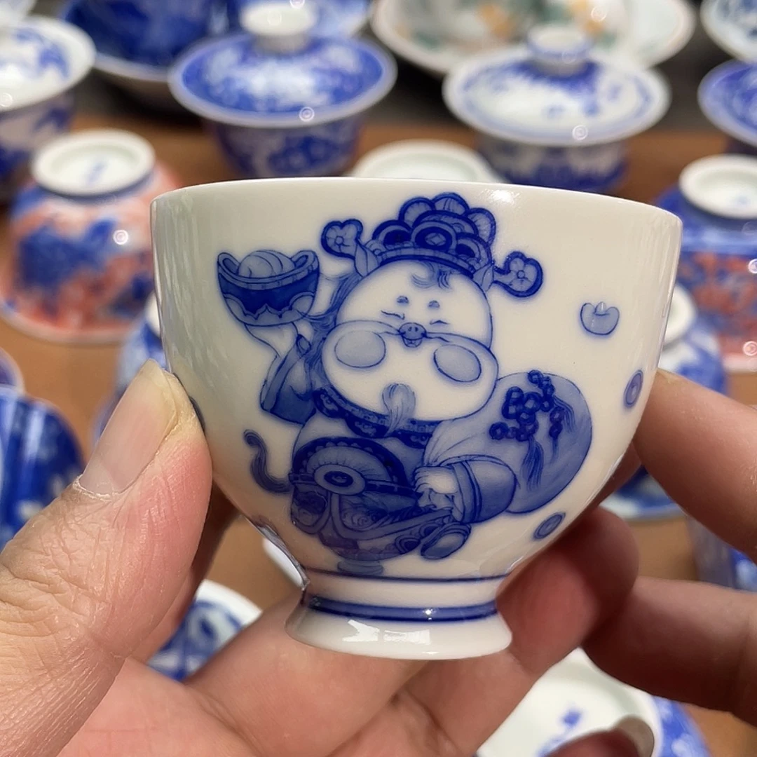 陶月楼 柴窑 金猪  财神