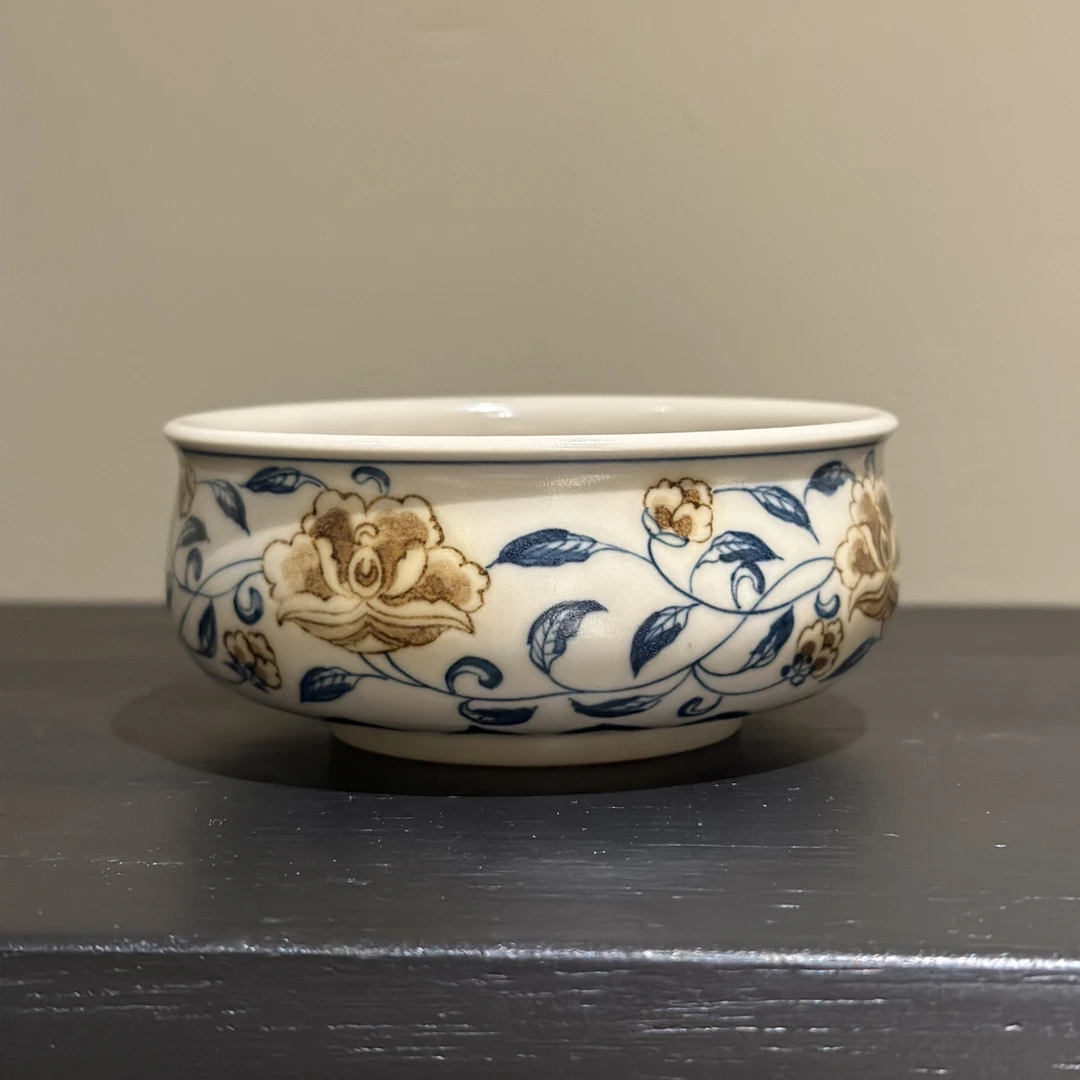 【雨溪山房】枢府釉 釉里金山茶莲花主人杯80cc
