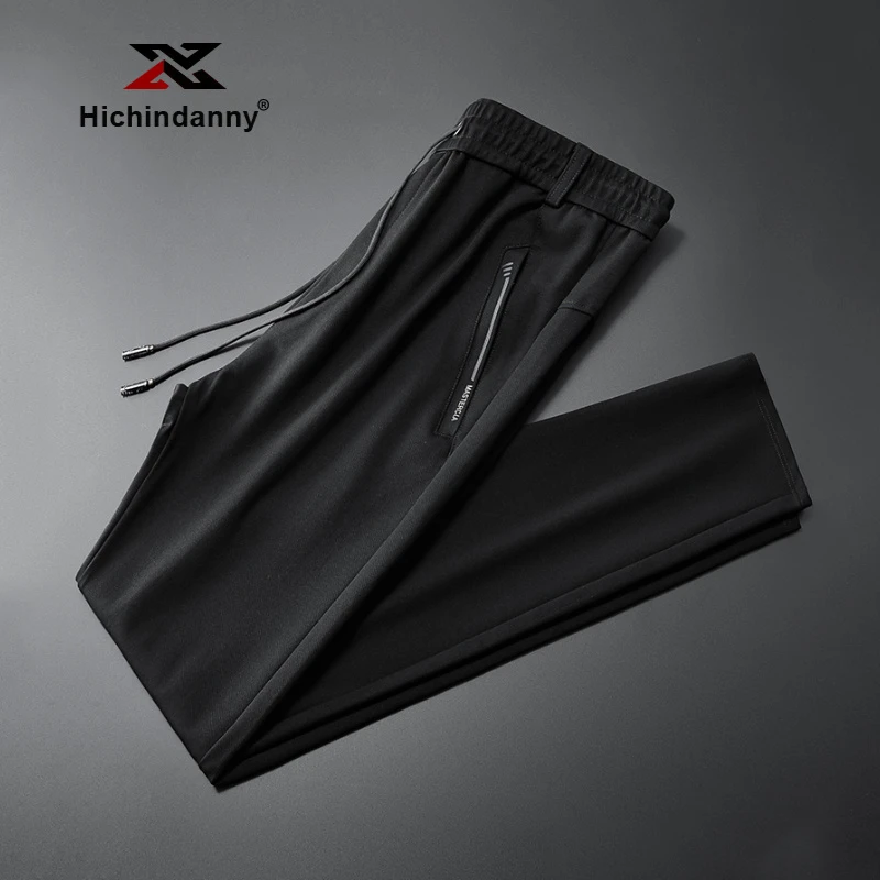 HICHIN宽松运动休闲裤男春秋季宽松大码运动裤直筒弹力松紧腰裤子