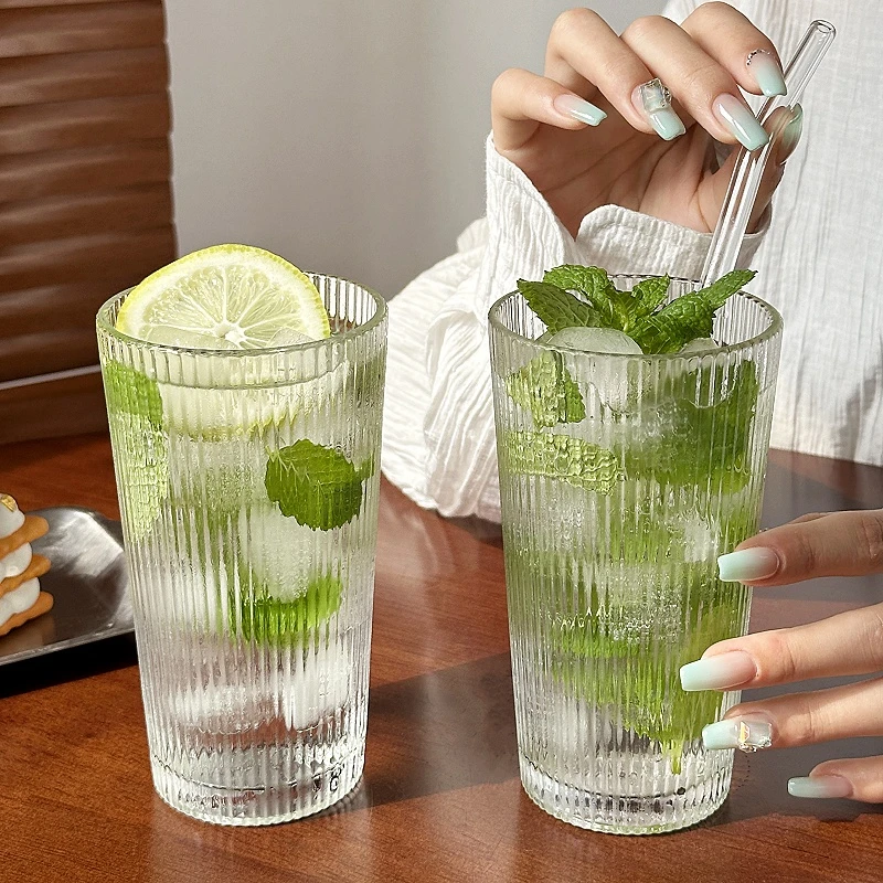 vintage杯ins风长岛冰茶杯家用加厚玻璃杯饮料杯鸡尾酒杯果汁杯冷