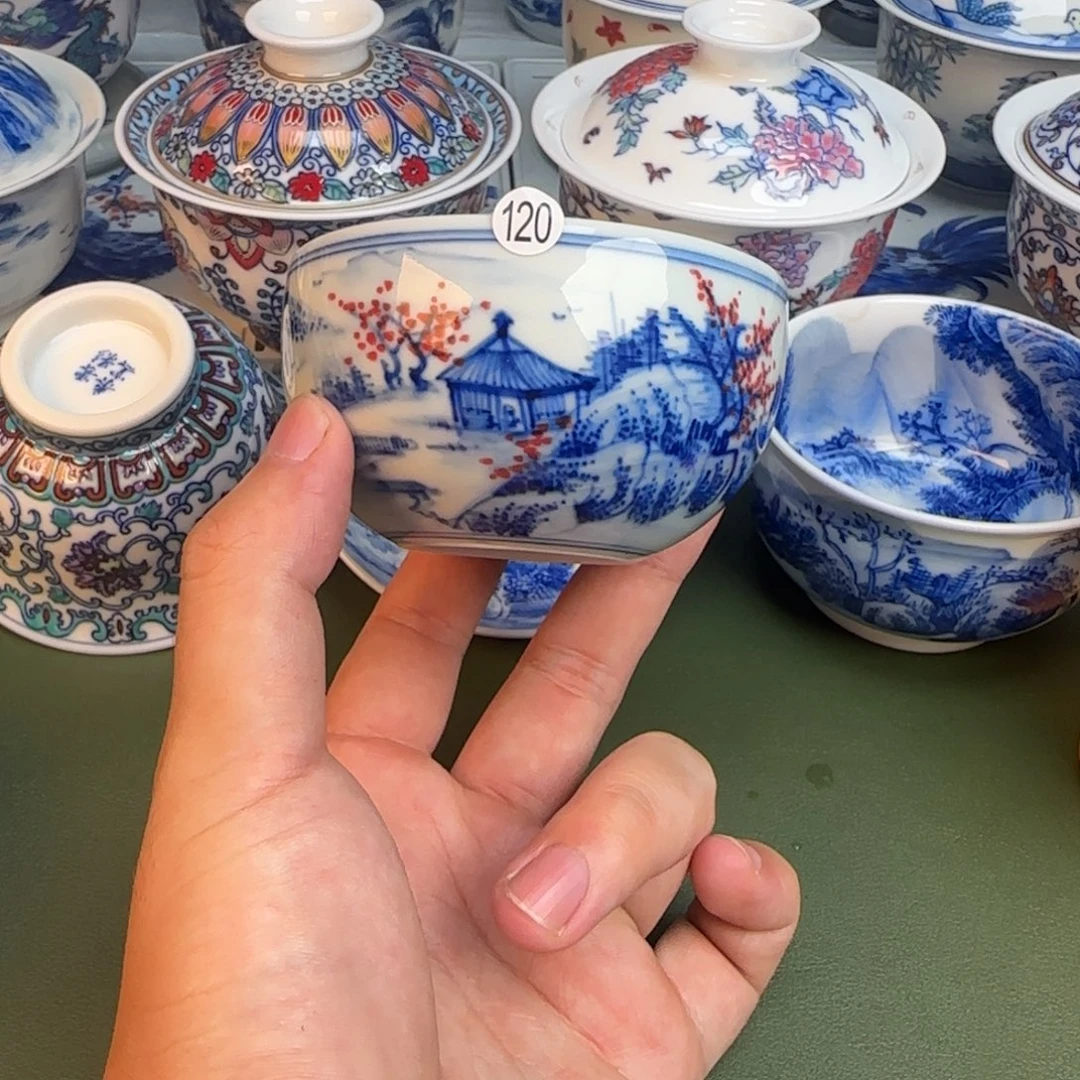 彦祖纯手工手绘茶具120