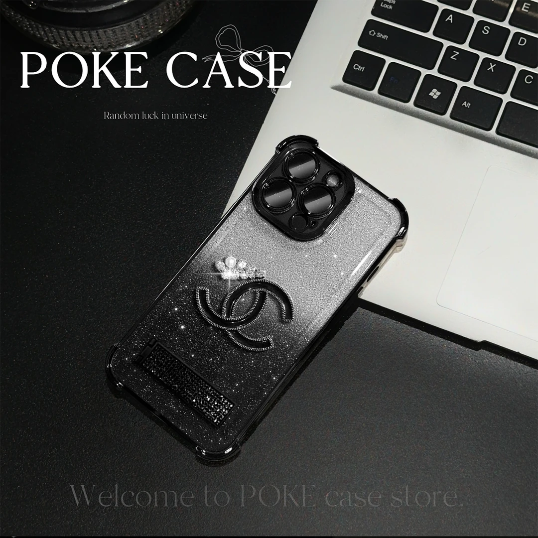 渐变双c贴件手机壳适用苹果华为荣耀OPPO小米vivo四角电镀防摔壳