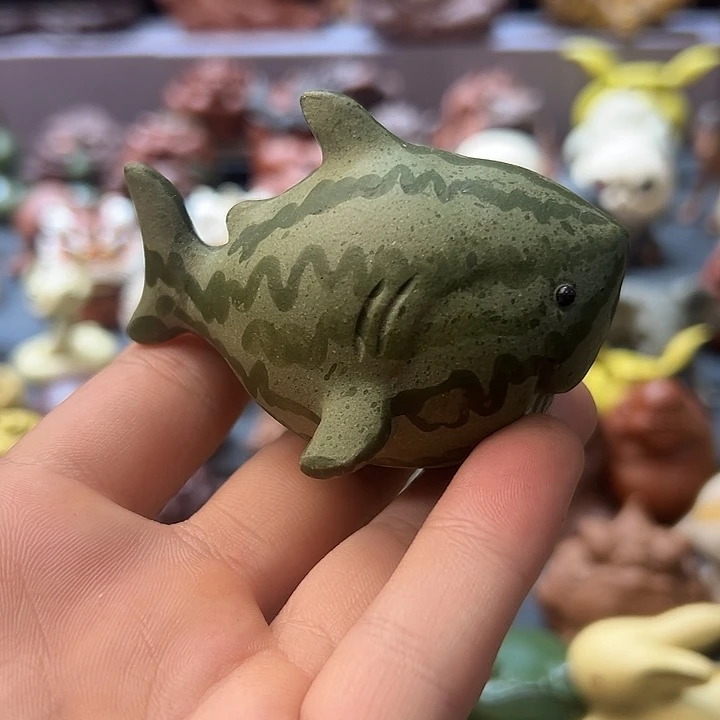 茶宠紫砂紫砂茶宠西瓜鲨鱼