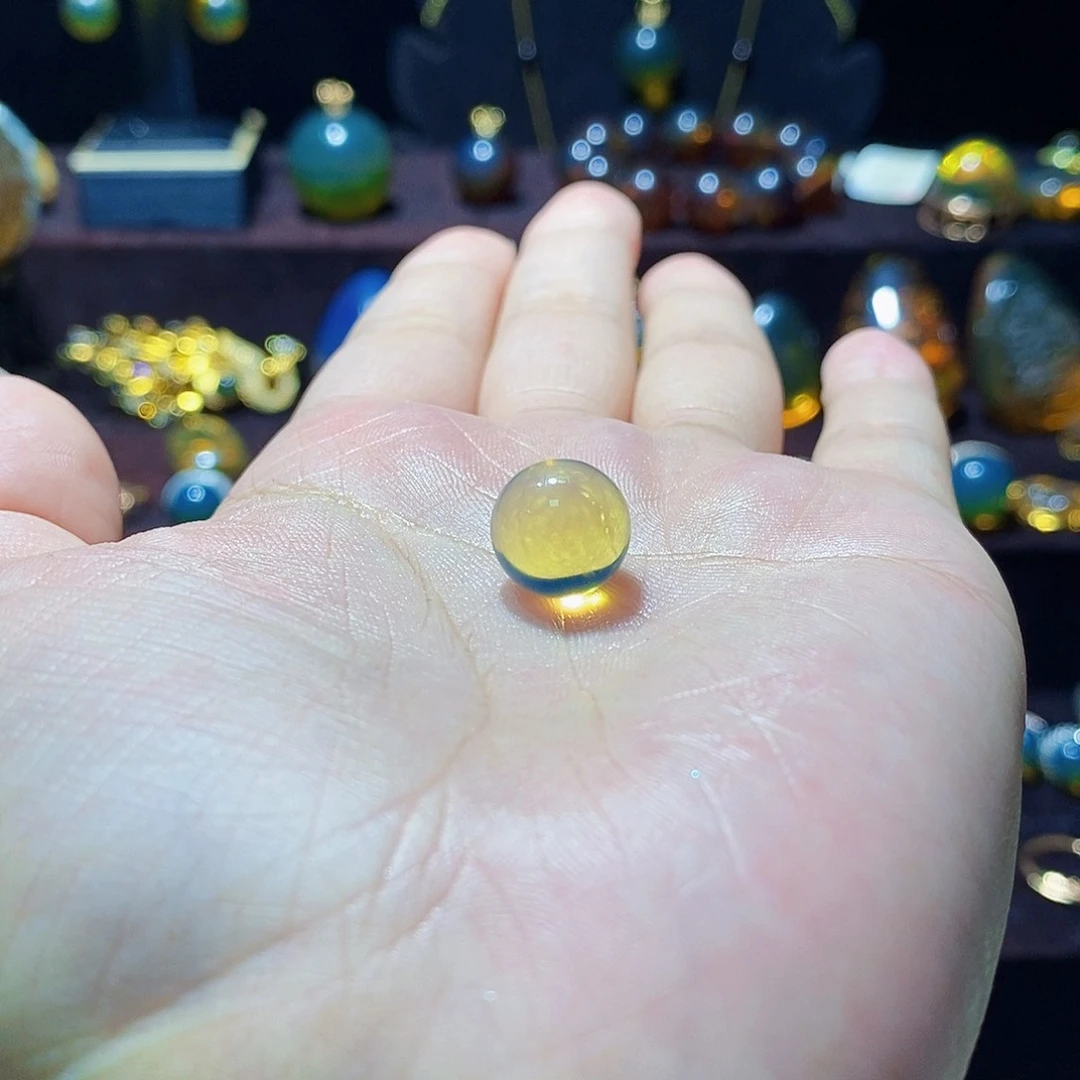 蓝珀裸石未镶嵌l*y单珠11m➕