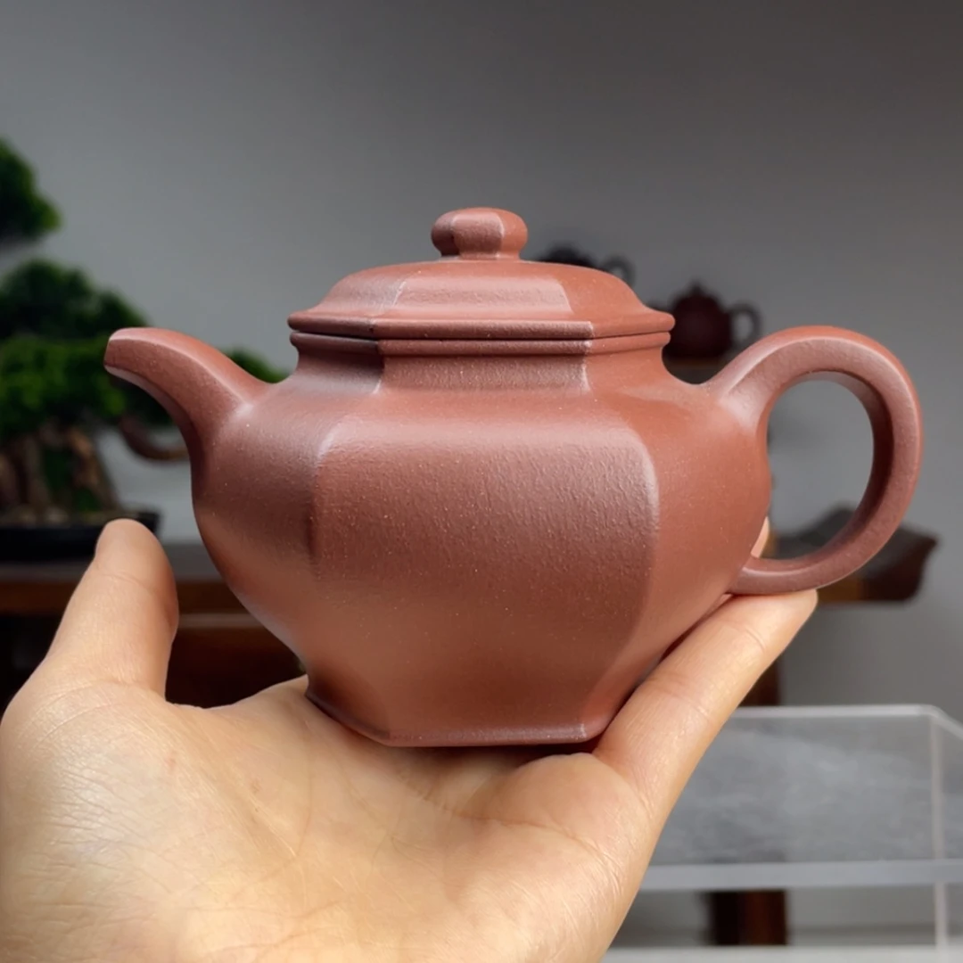 【闪购商品】紫砂茶壶金*底槽青六方掇只容量210cc