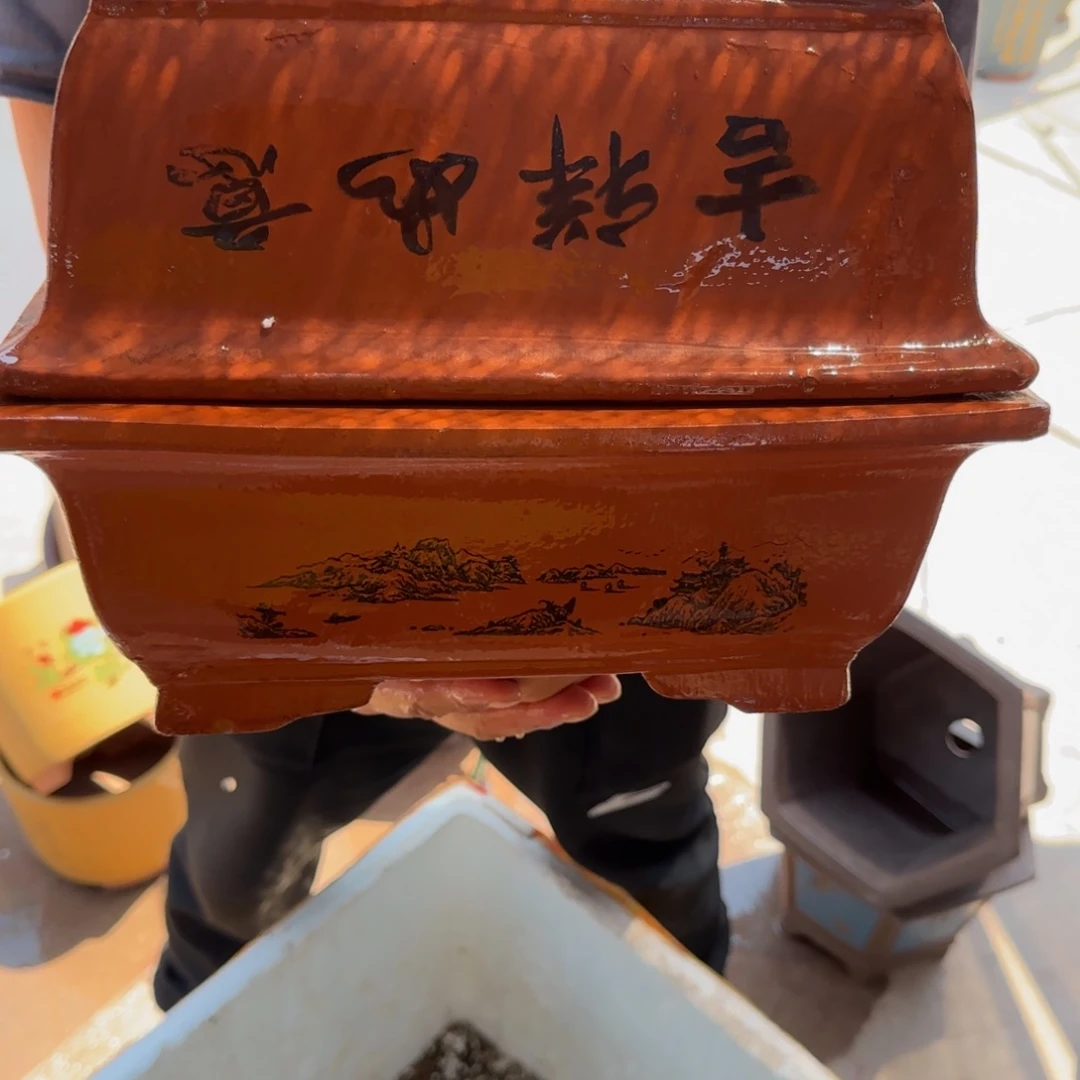 紫砂花盆口径26.18.10口径