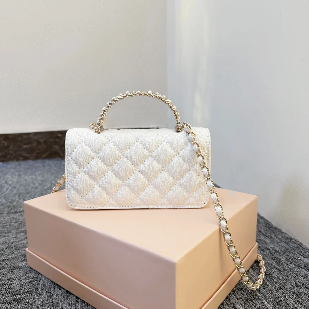 QIQI【26C珍珠风琴包】手柄款精致斜挎包（无公仔挂件）