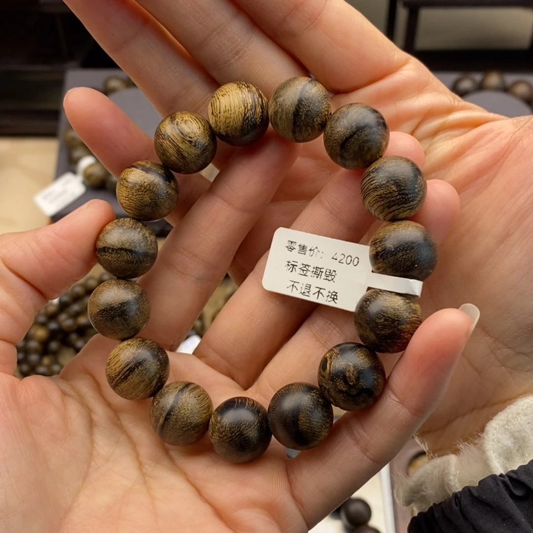 沉香手串安**一越南芽庄白棋瘤疤1.4