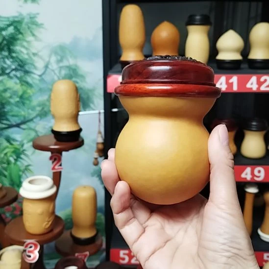 无***碧本长葫芦黑檀勒扎花梨木口盖椰壳蒙心送簧